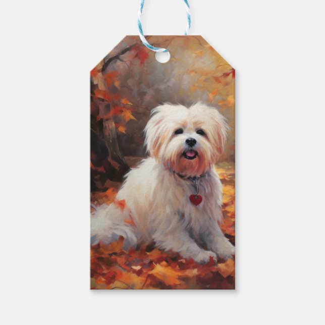 Étiquettes-cadeau Malti Tzu à l'automne Feuilles automne Inspire (Devant)