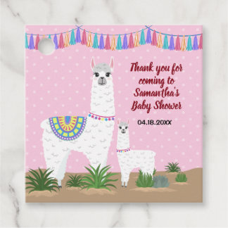 Étiquettes Cadeau Mama Llama et le Baby shower à points de la pochet