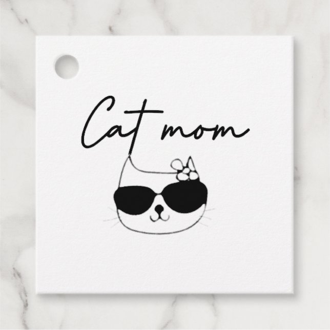 Étiquettes Cadeau maman chat drôle (Devant)