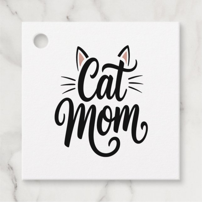 Étiquettes Cadeau Maman Chatte Moustaches et Oreilles (Devant)