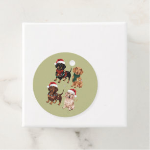 Étiquettes Cadeau Maman de chien de Noël teckel Amateur Cadeau de No