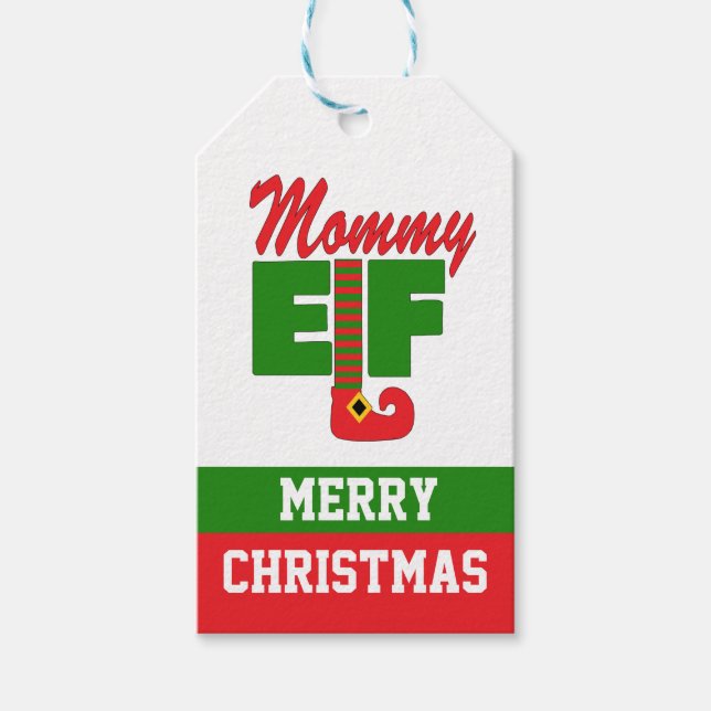 Étiquettes-cadeau Maman Elf (Devant)