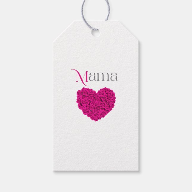 Étiquettes-cadeau Maman Fleurs Mère Fête d'anniversaire Version modi (Devant)