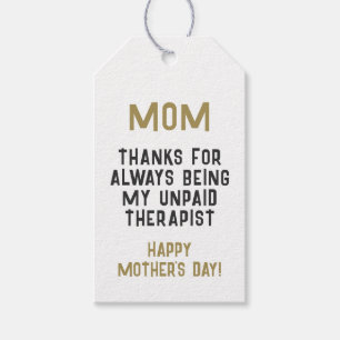 Étiquettes-cadeau Maman Thérapeute non payé Drôle Humour Fête des Mè