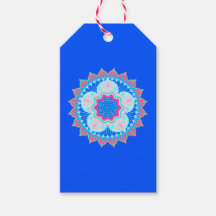 Mandala Bleu Rose sur Fond Bleu