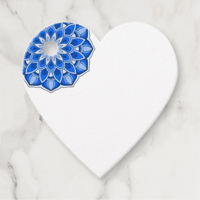 Étiquettes Cadeau Mandala en bleu (Devant)