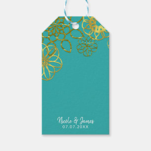 Étiquettes-cadeau Mandala Floral Doré Fête de Mariage Réception de M