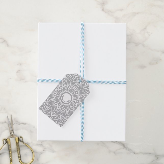 Étiquettes-cadeau Mandala Luxe 14 (Avec de laficelle)