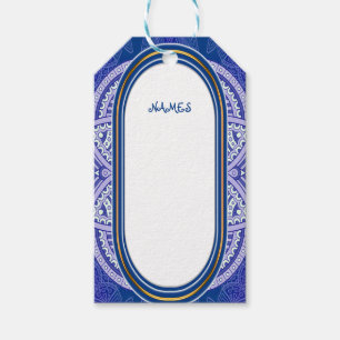 Étiquettes-cadeau Mandalas en bleu néerlandais mixte