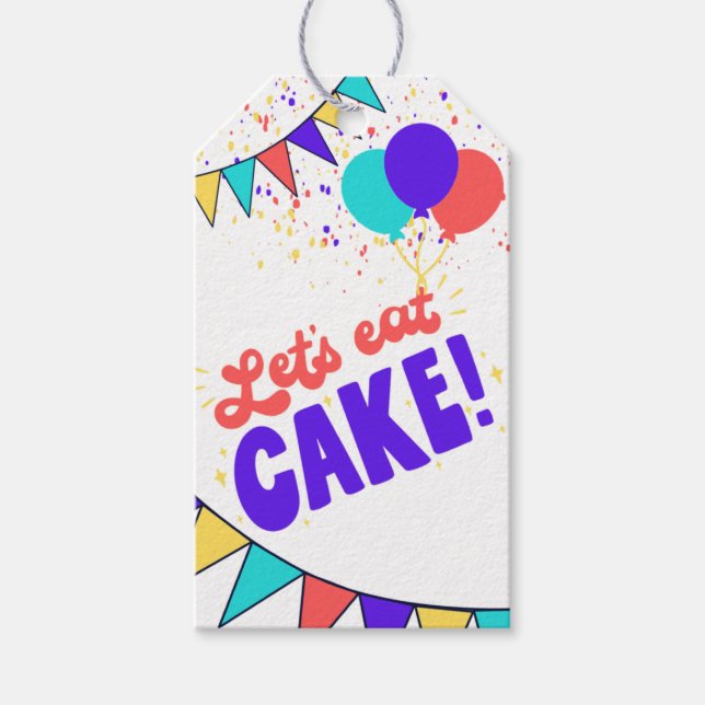 Étiquettes-cadeau Mangeons du gâteau ! Étiquette-cadeau (Devant)