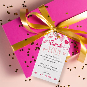 Étiquettes-cadeau "Manger, Boire & Aimer" Saint-Valentin Bridal Show