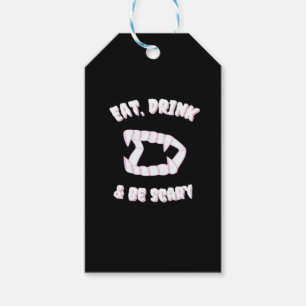 Étiquettes-cadeau Manger Boire Être Effrayant Style Vampire Minimali