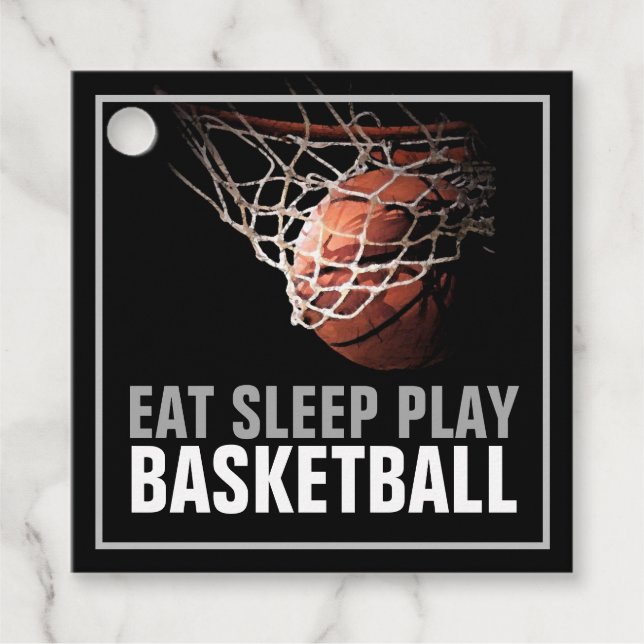 Étiquettes Cadeau Manger Sommeil Jouer Basket-Ball Artwork Motivatio (Devant)