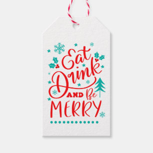 Étiquettes-cadeau Mangez, boisson et soyez joyeux