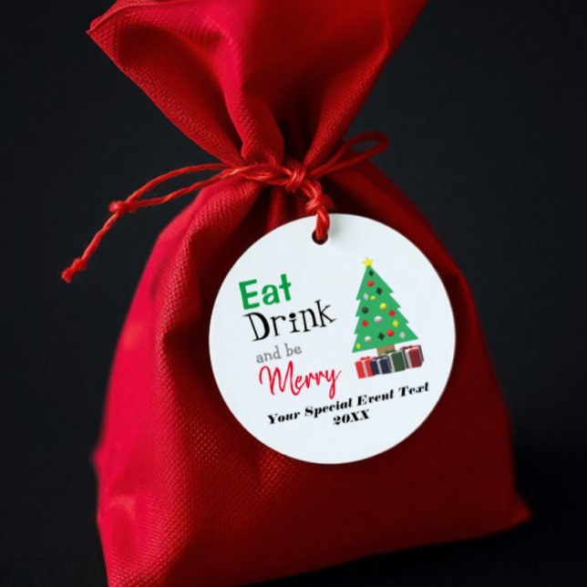 Étiquettes Cadeau Mangez, buvez et soyez joyeux (Créateur téléchargé)