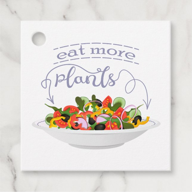 Étiquettes Cadeau Mangez plus de plantes frais motivation salade let (Devant)