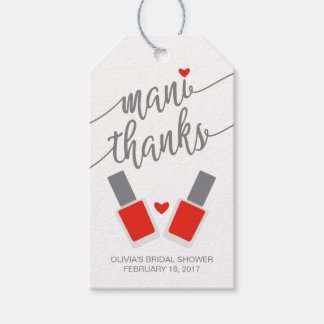 Étiquettes-cadeau Mani Merci Fête des mariées Merci Tag, Rouge
