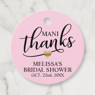 Étiquettes Cadeau Mani Merci Fête des mariées ongle rose polonais