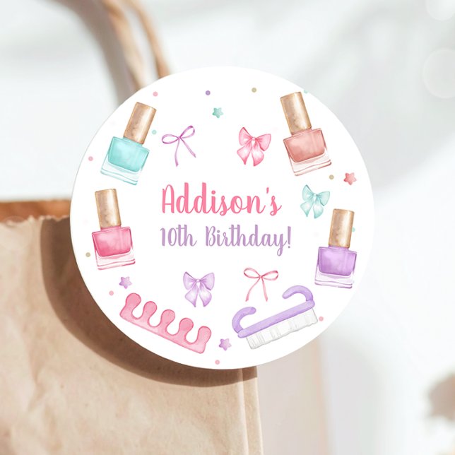 Étiquettes Cadeau Mani-Pedi Party Manicure Pedicure Nail Polish (Créateur téléchargé)