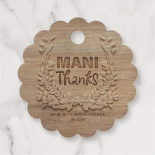 Étiquettes Cadeau Mani Thanks - Remerciement Rustique