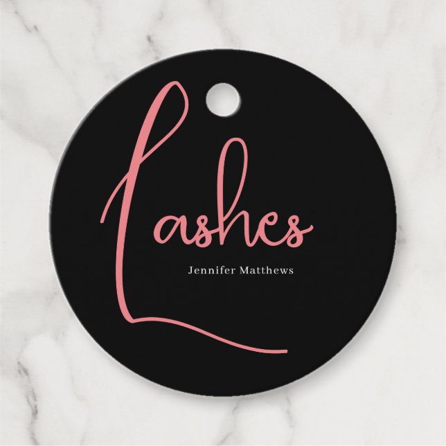 Étiquettes Cadeau Manicuriste de technicien de lashes de glam rose n (Devant)