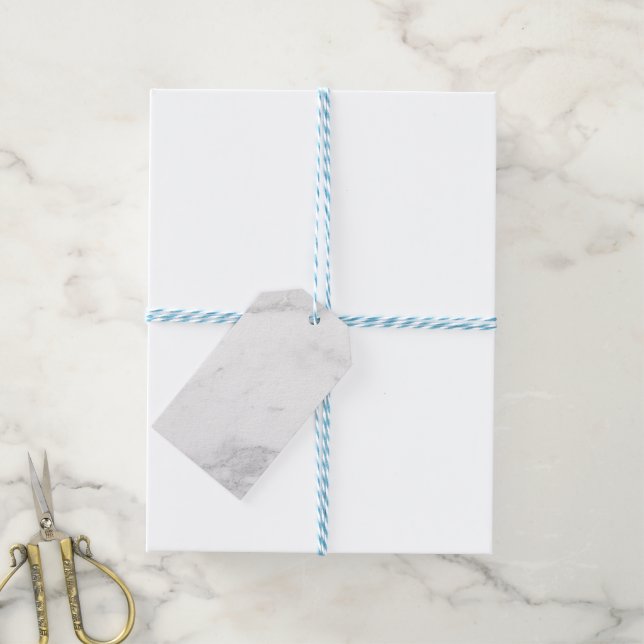 Étiquettes-cadeau Marbre Blanc (With Twine)