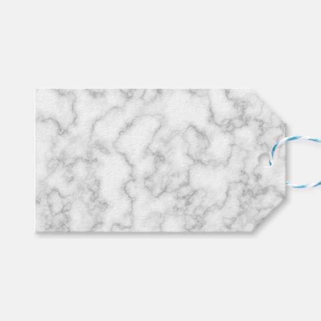 Étiquettes-cadeau Marbre blanc gris marbré Pierre Motif Arrière - pl (Devant (Horizontal))