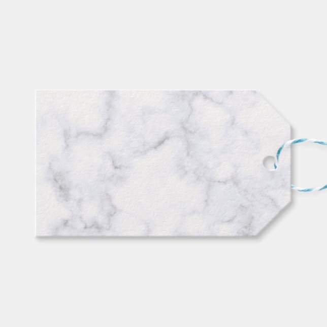 Étiquettes-cadeau Marbre Blanc Moderne (Devant (Horizontal))
