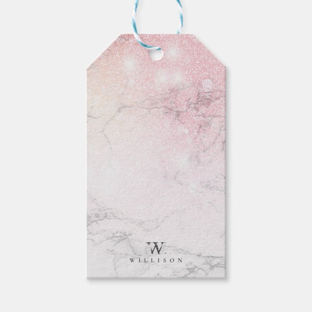 Étiquettes-cadeau Marbre de luxe personnalisé (Devant)