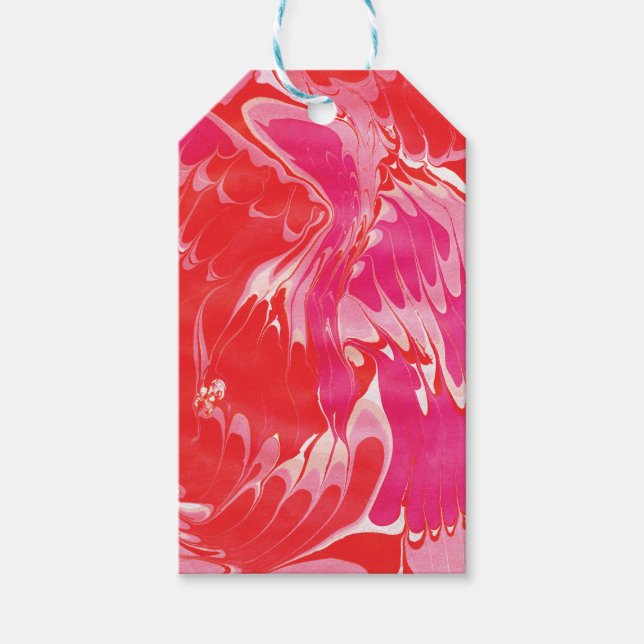 Étiquettes-cadeau Marbre rouge merry no 2 (Devant)