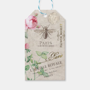 Étiquettes-cadeau Marché aux fleurs et aux abeilles vintage personna