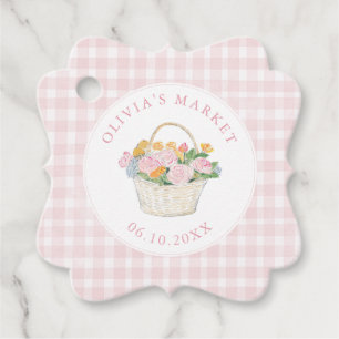 Étiquettes Cadeau Marché de Fête de Fiançailles Préparatoire Rose Gi