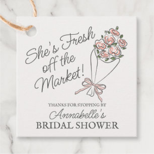 Étiquettes Cadeau Marché de Fleurs Roses Fraîches Baby Shower de Mar