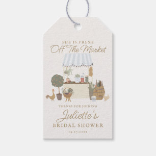 Étiquettes-cadeau Marché des fermiers bleus Fête des mariées locale 