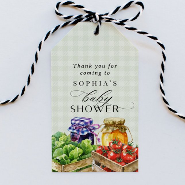 Étiquettes-cadeau Marché des Fermiers Frais Bébé Fête localement cul (Créateur téléchargé)