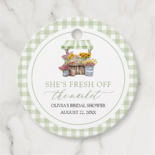 Étiquettes Cadeau Marché des Fermiers Frais Mariage Shower