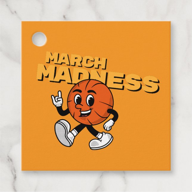 Étiquettes Cadeau Marche folie basket-ball enfants fête (Devant)