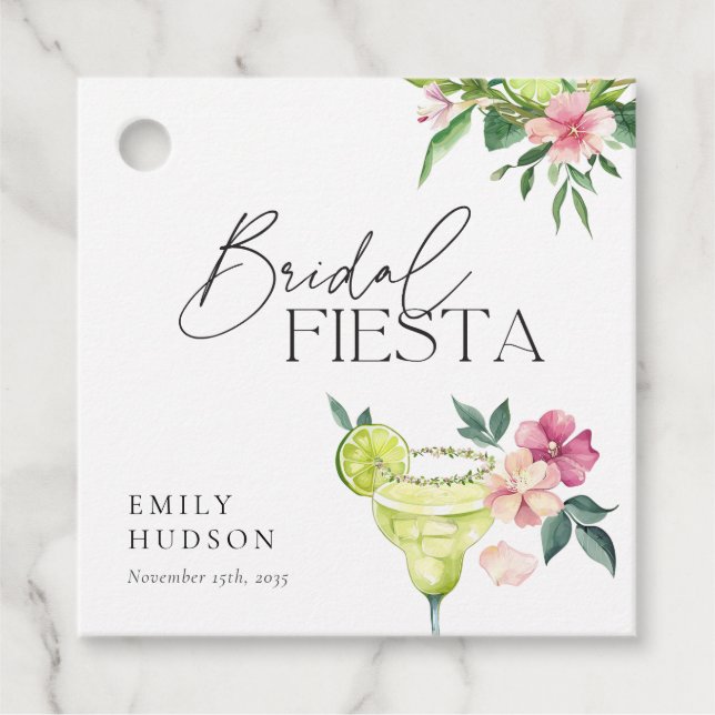 Étiquettes Cadeau Margarita Fiesta Mexicaine de Mariage (Devant)