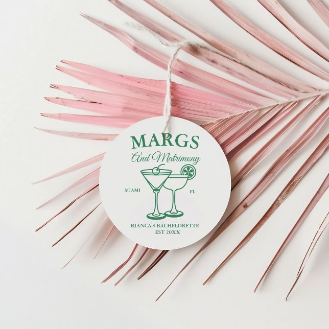 Étiquettes Cadeau Margs et Matrimony Fête de jeune fille à la plage  (Créateur téléchargé)