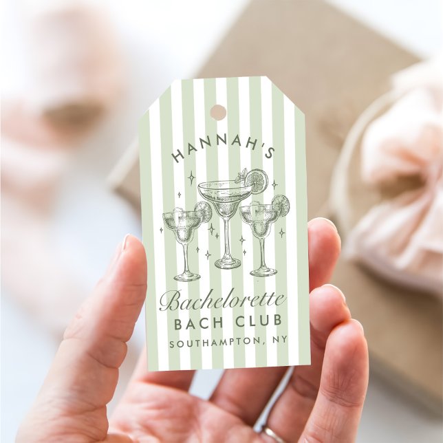 Étiquettes-cadeau Marguerites Rétro Modernes et Mariage Rayé Bach (Créateur téléchargé)