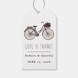Étiquettes-cadeau Mariage à bicyclette tandem