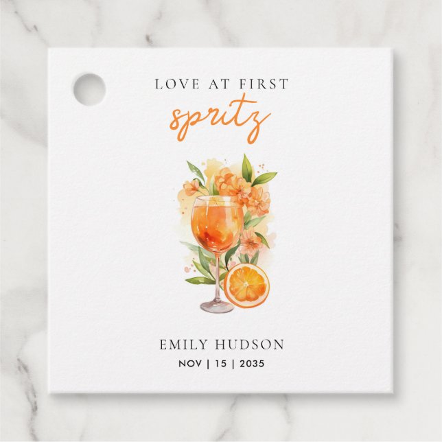 Étiquettes Cadeau Mariage à Première Gorgée de Spritz (Devant)