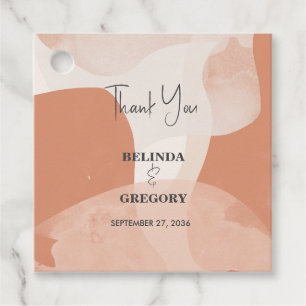 Étiquettes Cadeau Mariage Abstrait en terre cuite de Bohême