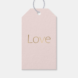 Étiquettes-cadeau Mariage Amour Or Rose Shower de Mariée