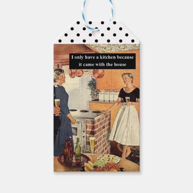 Étiquettes-cadeau Mariage Ancien Cuisine Cocktail Drôle Shower (Devant)