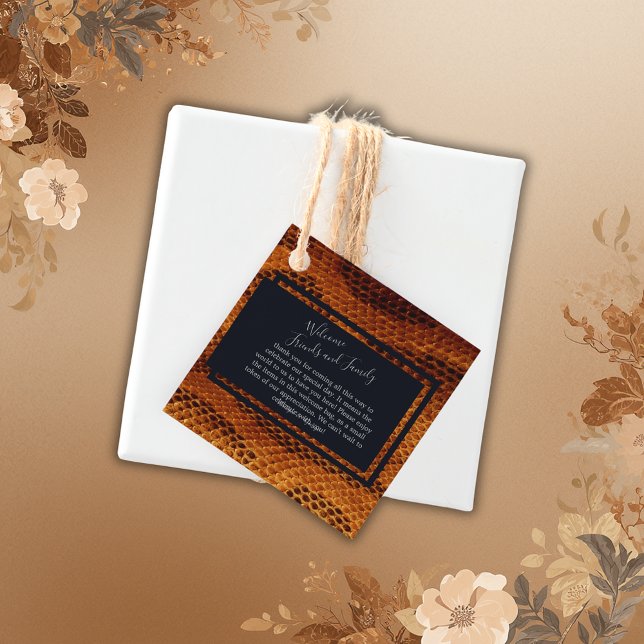 Étiquettes Cadeau mariage animal luxe peau de serpent sauvage  (Créateur téléchargé)