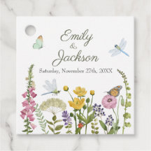 Mariage Aquarelle Papillon Libellule Fleur Sauvage