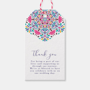 Étiquettes-cadeau Mariage arc-en-ciel de style fiesta mexicain vibra