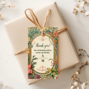 Étiquettes-cadeau Mariage Art Nouveau Floral Vintage
