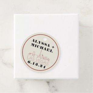 Étiquettes Cadeau Mariage au casino Las Vegas Skyline 